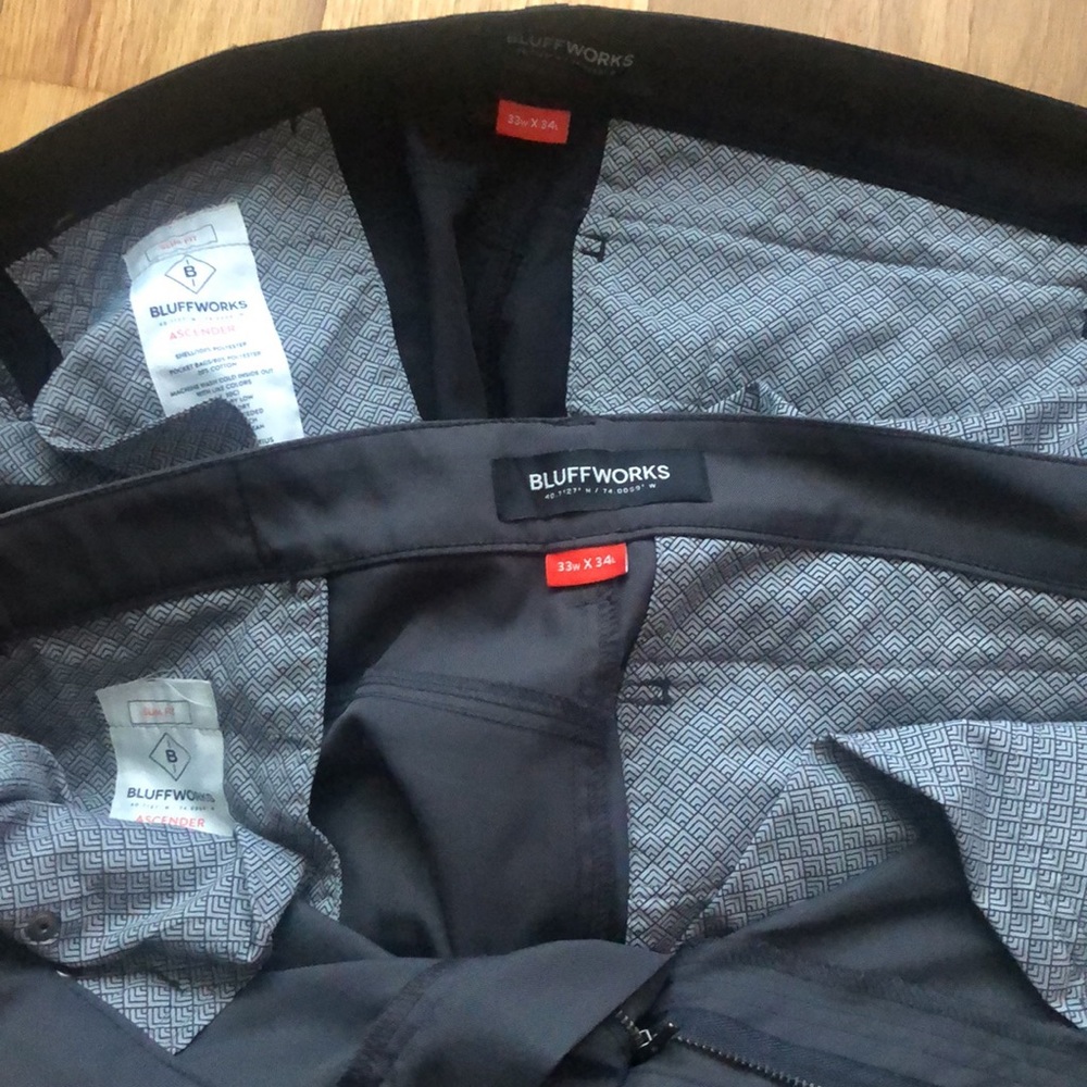 BUNDLE - set of 2 x Bluffworks Chinos ascender slacks travel pants / work chinos